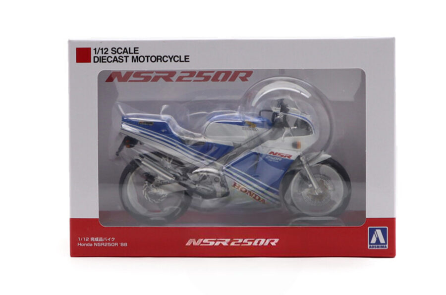 1:12 Scale Aoshima Honda NSR250R '88 (Terra Blue/White Ross) Diecast Model