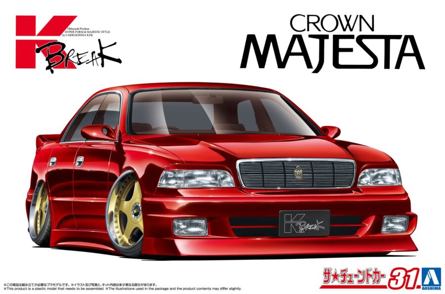 1:24 Scale Aoshima K-Break Toyota UZS141 Crown Majesta '91 Model Kit