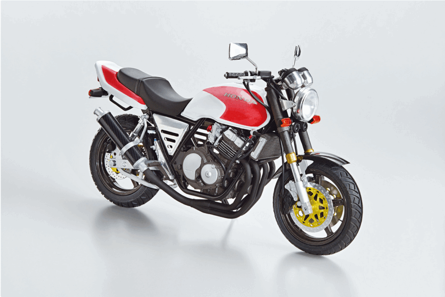 1:12 Scale Aoshima Honda NC31 CB400 Super Four '92 With Custom Parts Model Kit - Image 2