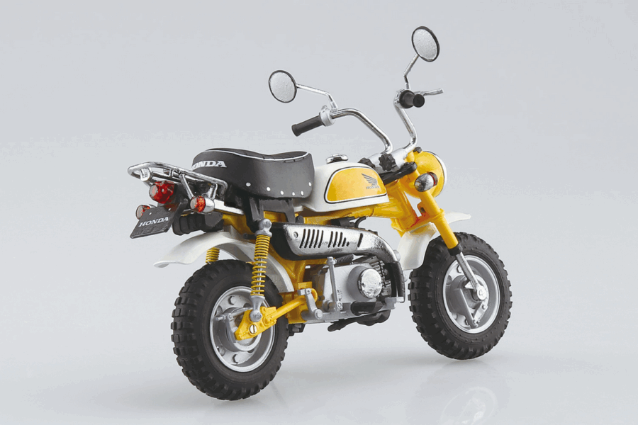 1:12 Scale Aoshima Honda Monkey (Plasma Yellow) Diecast Model - Image 4