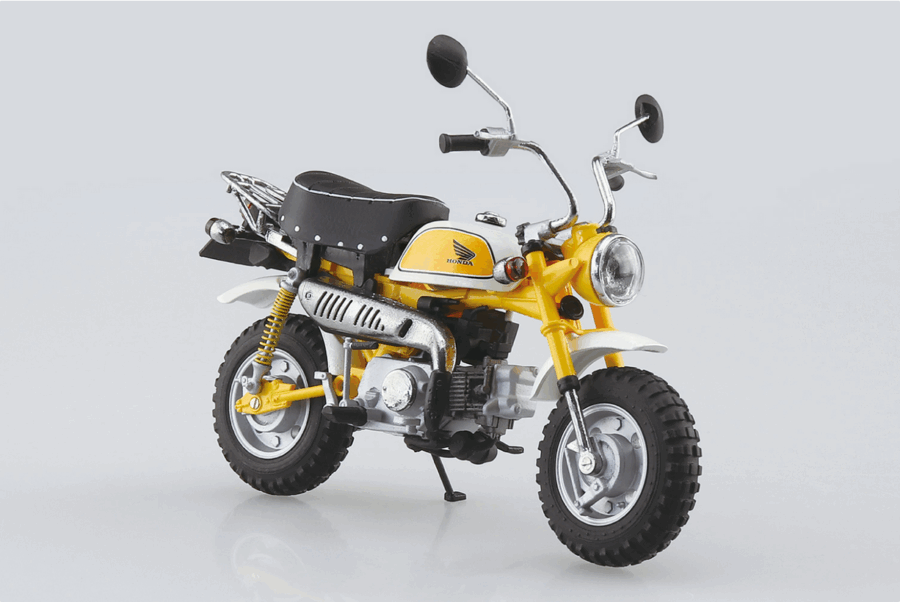 1:12 Scale Aoshima Honda Monkey (Plasma Yellow) Diecast Model - Image 2