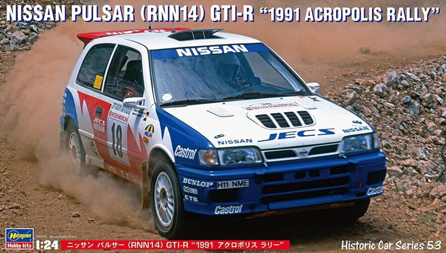 1:24 Scale Hasegawa Nissan Pulsar (RNN14) GTI-R 1991 Acropolis Rally Model Kit