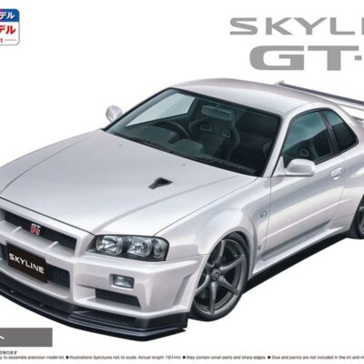 1:24 Scale Aoshima Nissan BNR34 Skyline GTR V-Spec II White Pre-Painted Model Kit