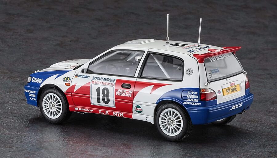 1:24 Scale Hasegawa Nissan Pulsar (RNN14) GTI-R 1991 Acropolis Rally Model Kit - Image 3