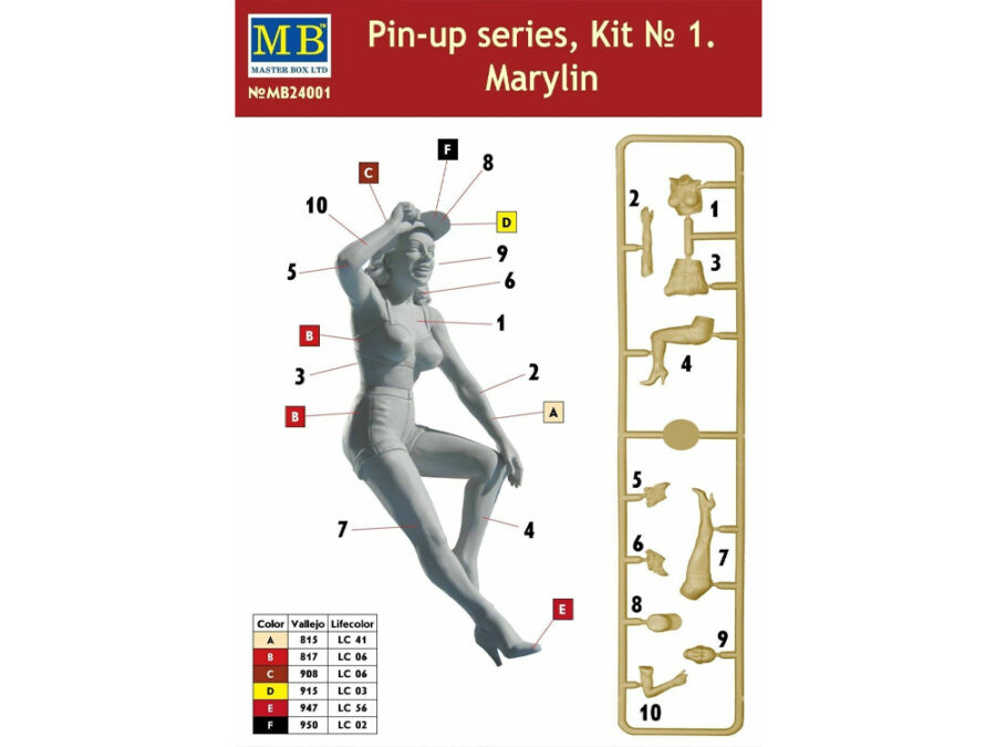 1:24 Scale Master Box Pin-Up Series Kit 1 - Marylin - Image 2