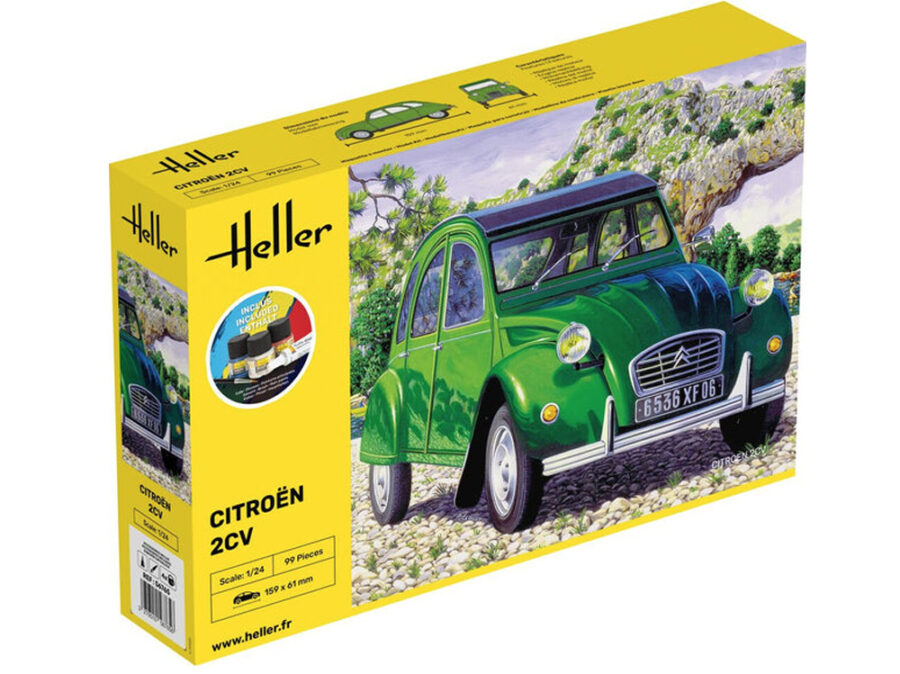 1:24 Scale Heller STARTER KIT - Citroen 2 CV Car Model Kit