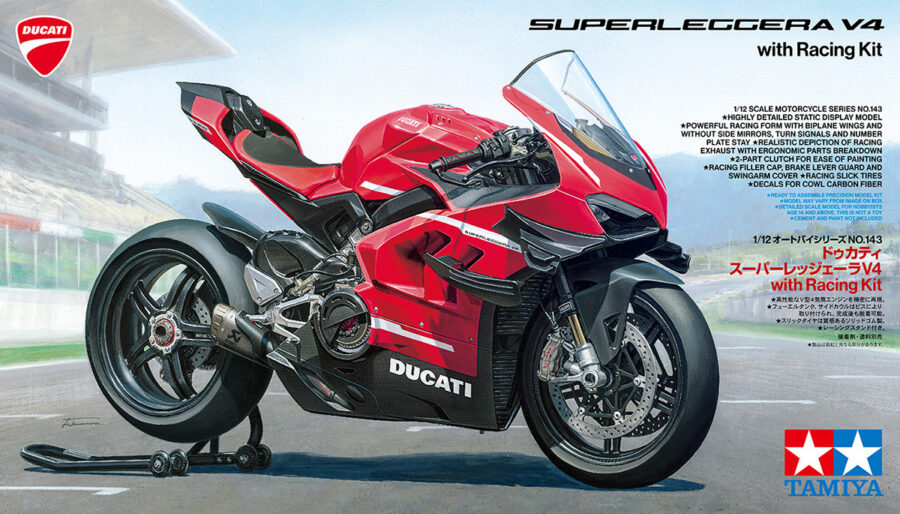 1:12 Scale Tamiya Ducati Superleggera V4 with Racing Parts Model Kit