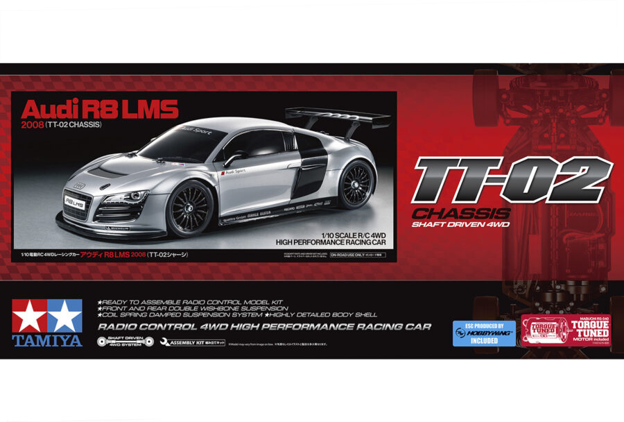 1:10 Scale Tamiya Audi R8 LMS 2008 (TT-02) Radio Control Kit