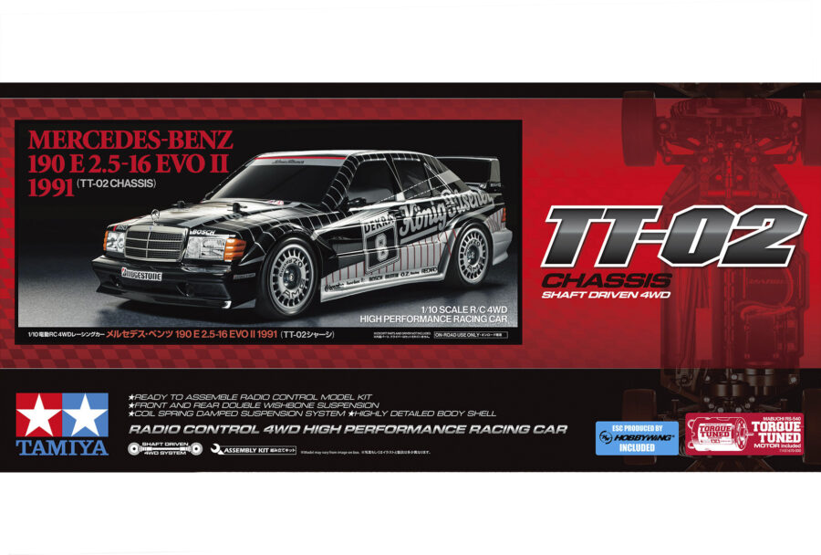 1:10 Scale Tamiya Mercedes-Benz 190 E 2.5-16 EVO II '91 (TT-02) Radio Control Kit