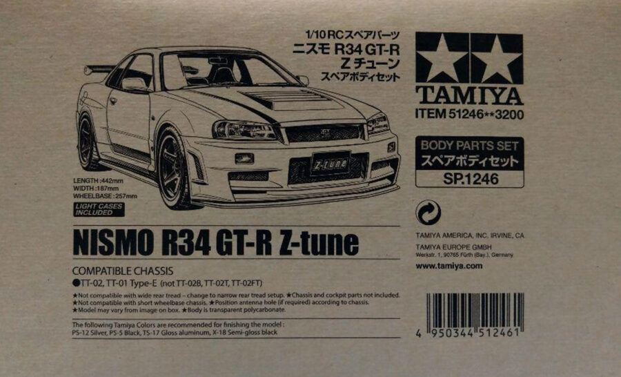 1:10 Scale Tamiya RC Body Set - NISMO R34 GT-R Z-Tune