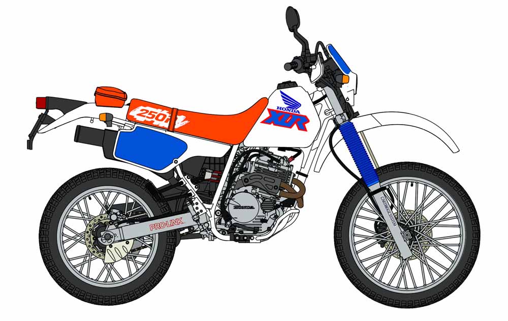 1:12 Scale Hasegawa Honda XLR250R (MD22) 1991 Model Kit - Image 4