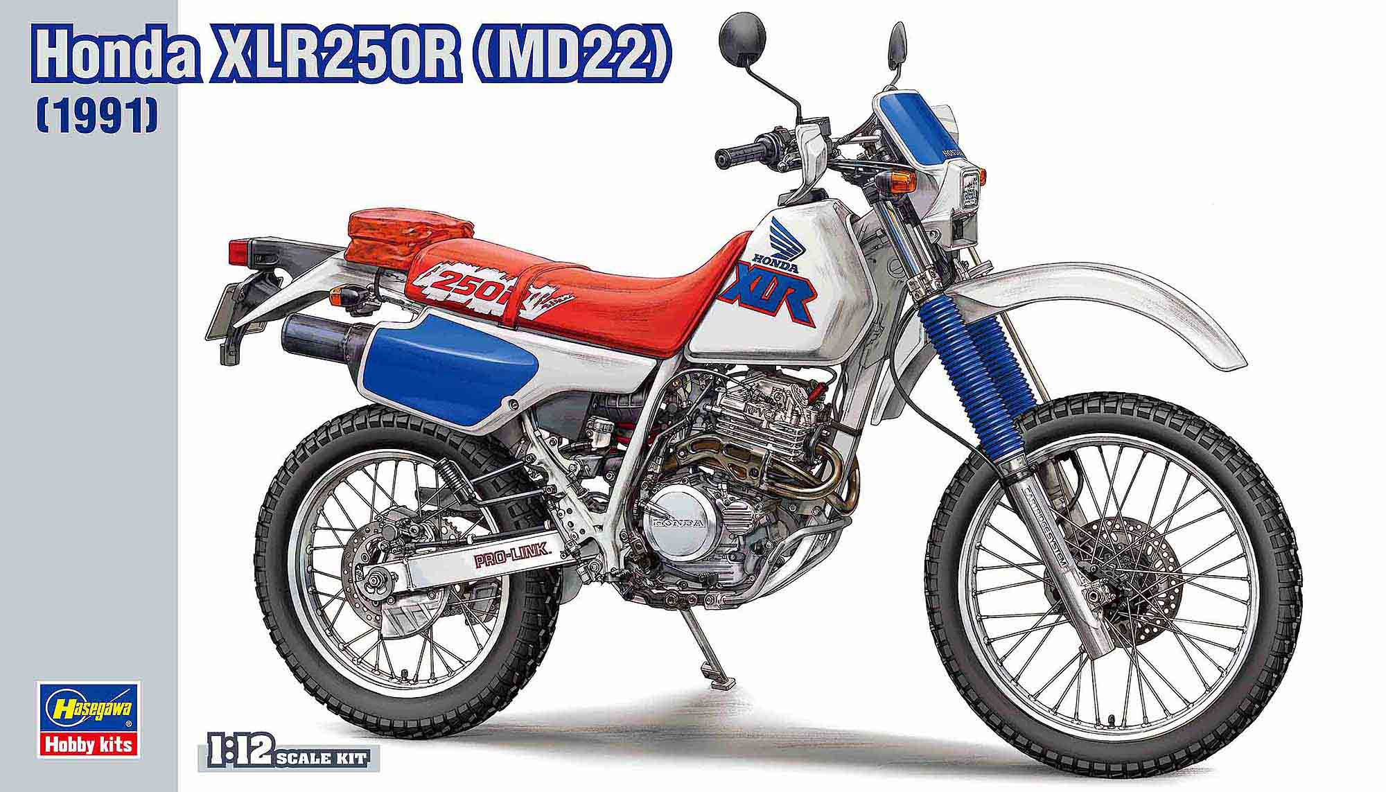 1:12 Scale Hasegawa Honda XLR250R (MD22) 1991 Model Kit