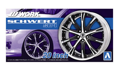 1:24 Scale Aoshima Work Schwert 20 inch Wheels and Tyre Set
