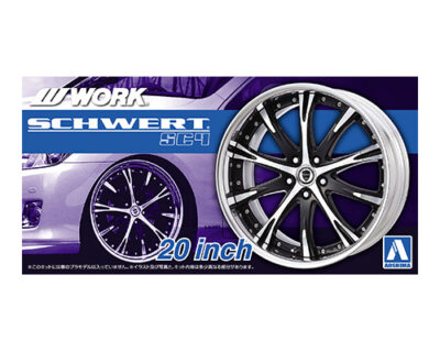 1:24 Scale Aoshima Work Schwert 20 inch Wheels and Tyre Set