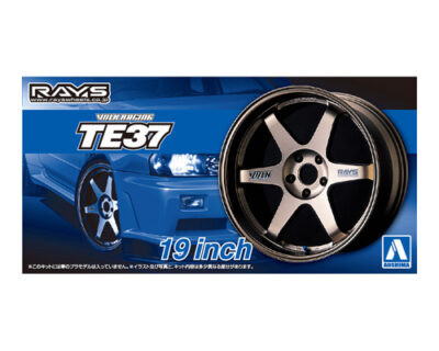 1:24 Scale Aoshima Rays Volk Racing TE37 19 inch Wheels & Tyres Set