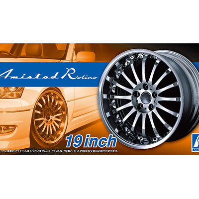 1:24 scale Aoshima Amistad Rotino 19 inch Wheels and Tyre Set