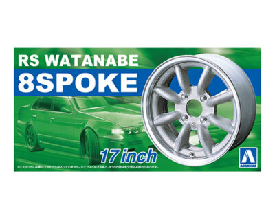 1:24 Scale Aoshima Watanabe 8 Spoke 17 Inch Wheels & Tyres Set