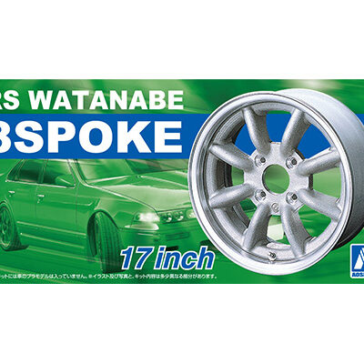 1:24 scale Aoshima Watanabe 8 Spoke 17 Inch Wheels & Tyres Set