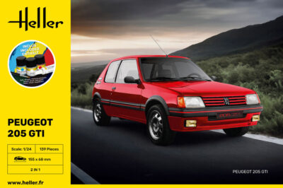 1:24 Scale Heller Peugeot 205 GTI Starter Model Kit inc Paints and Cement