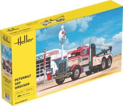 1:43 Scale Heller Peterbilt 359 Wrecker Truck Model Kit