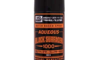 Mr Hobby Aqueous Surfacer 1000 [Primer] Black Spray Can 170ml * For use with Mr Hobby Aqueous Paints *