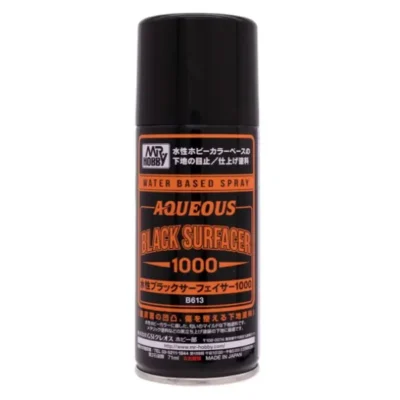 Mr Hobby Aqueous Surfacer 1000 [Primer] Black Spray Can 170ml * For use with Mr Hobby Aqueous Paints *