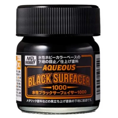 Mr Hobby Aqueous Surfacer 1000 [Primer] Black Jar 40ml * For use with Mr Hobby Aqueous Paints *