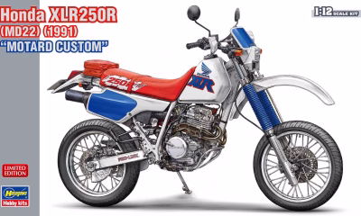 1:12 Scale Hasegawa Honda XLR250R (MD22) 1991 Motard Custom Model Kit * NEW IN *