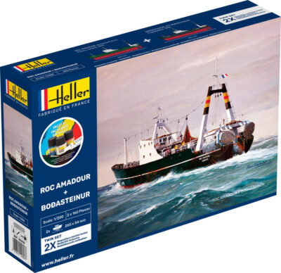 1:200 Scale Heller Roc Amadour + Bordasteinur Twin Set Boat Model Kit