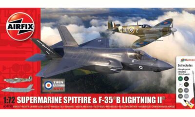 1:72 Scale Airfix Supermarine Spitfire & F35 B Lightning 2 Then and Now Model Kit